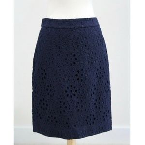 J Crew Pinwheel Eyelet Pencil Skirt